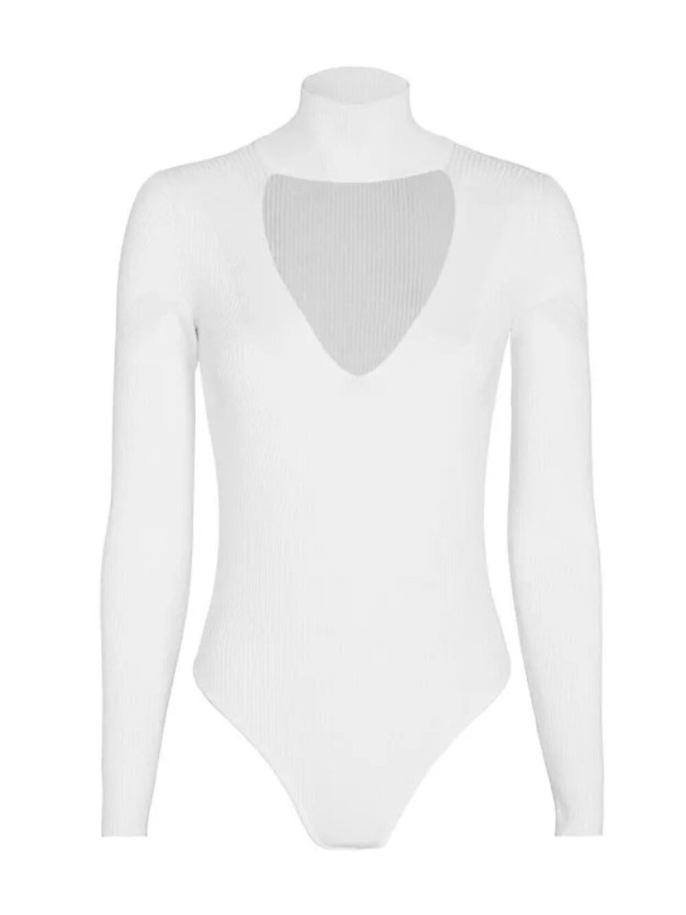 Cushnie et Ochs Cutout Ribbed Bodysuit in White